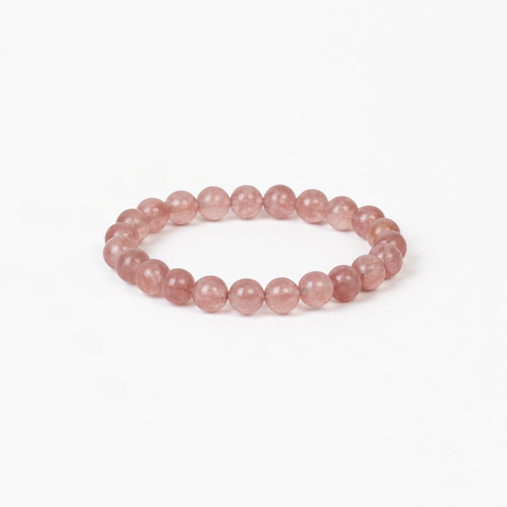 Strawberry Quartz Love Beads Bracelet