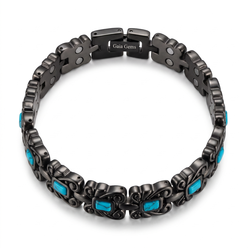Black and Aquamarine Bracelet